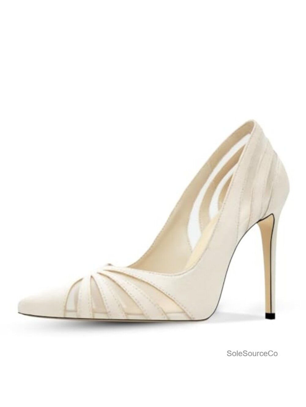 Women's Mesh Pointed Toe Stiletto Heels Pumps Work Office Comfortable